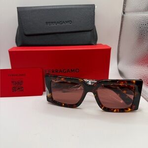 Salvatore Ferragamo Red Box with Tortoiseshell Sunglasses Accent